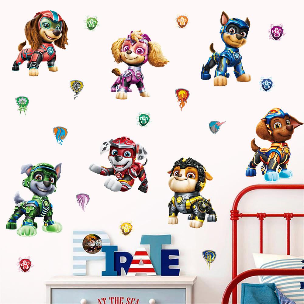 Paw Patrol Chase Cartoon Wall Stickers for Kid's Room Kindergarten Living Room Bedroom Wall Decoration Stickers Animated Poster