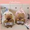 Cute Capybara Cartoon Backpack With Nylon Material Large Capacity For Travel And Casual Use