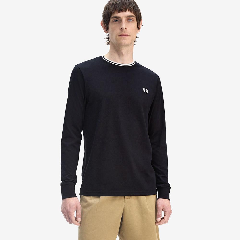 Fred Perry [Baseline] Long Sleeve Twin Tip T-Shirt - Navy Afpm2539602-795