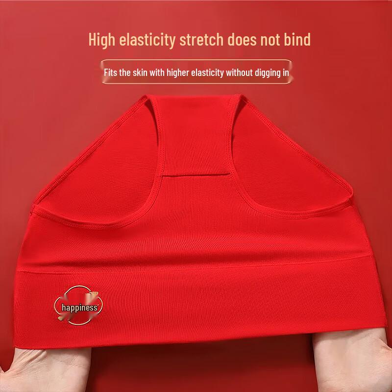 LANGSHA Women's Lucky Red 7A Antibacterial Cotton High-Waist Underwear 4-Pack