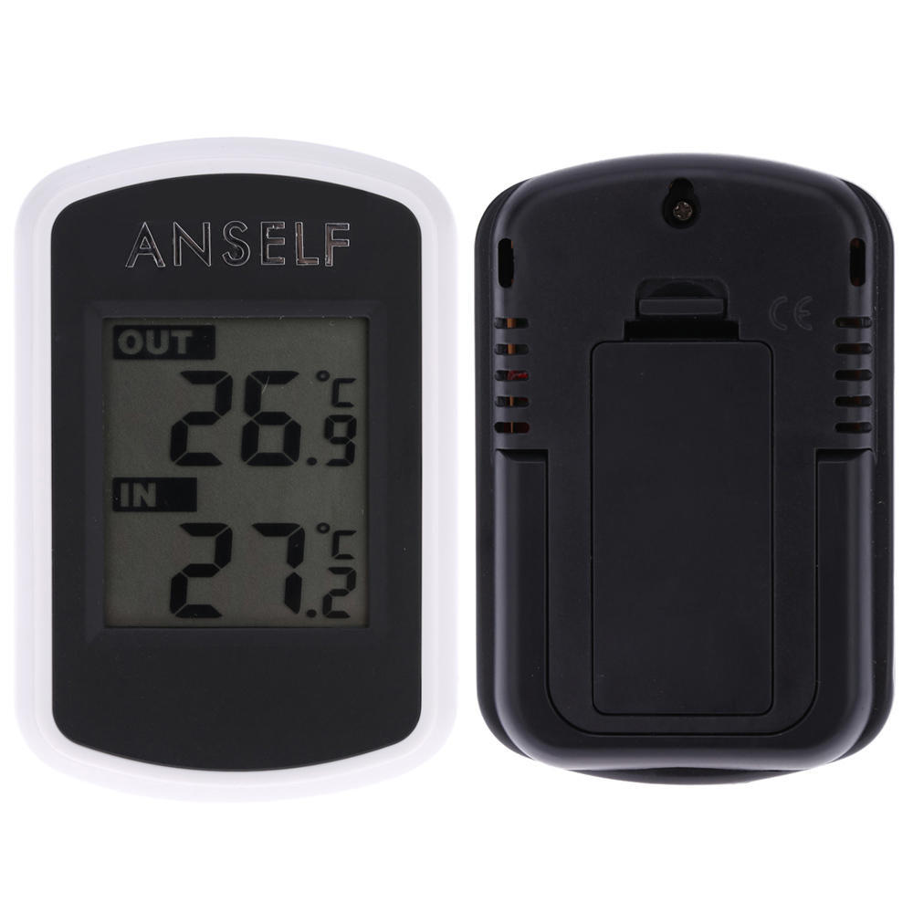 Anself LCD Digital Wireless Indoor Outdoor Thermometer Temperature Measurement Tester