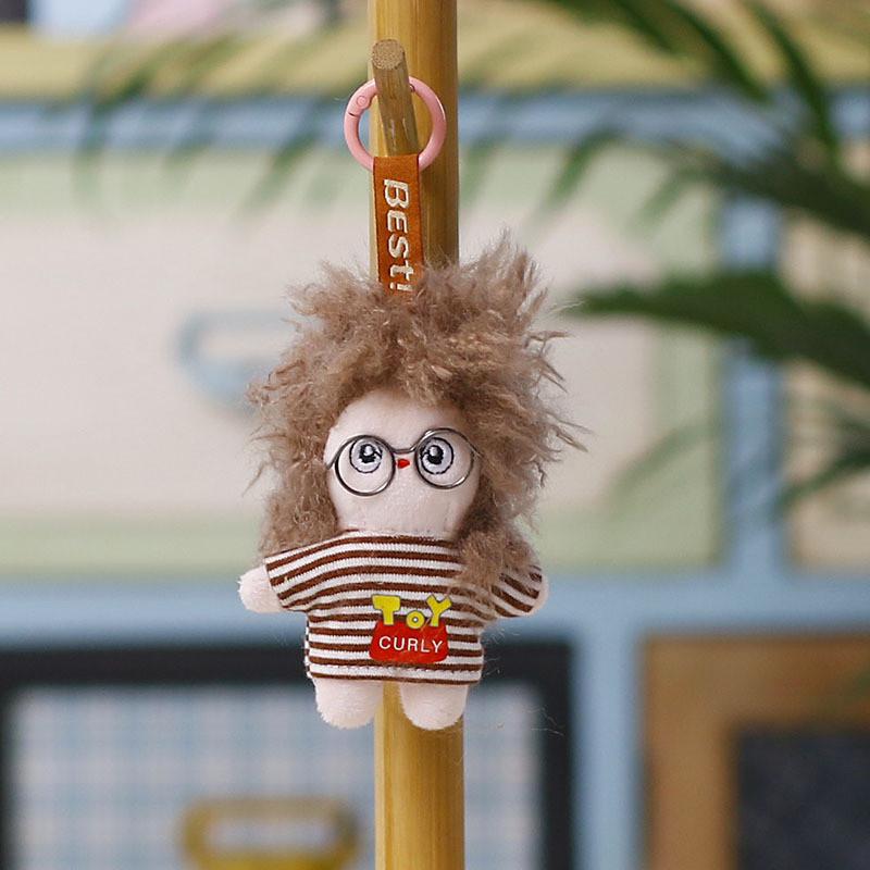Plush Doll Keychain With Cute Cartoon Design For Backpack Decor And Accessories
