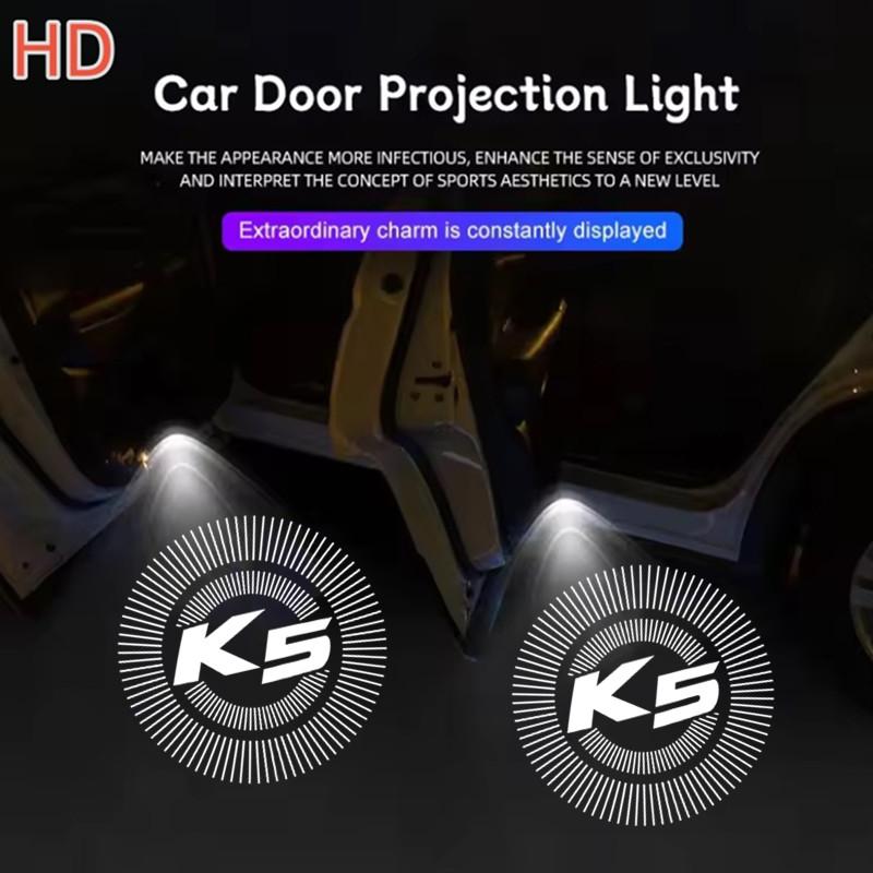 2pcs Car Door Projector Lamps 3D Welcome Shadow Lights For KIA Sorento Ceed K3 K2 K8 K5 K9 GT Line Car Accessories