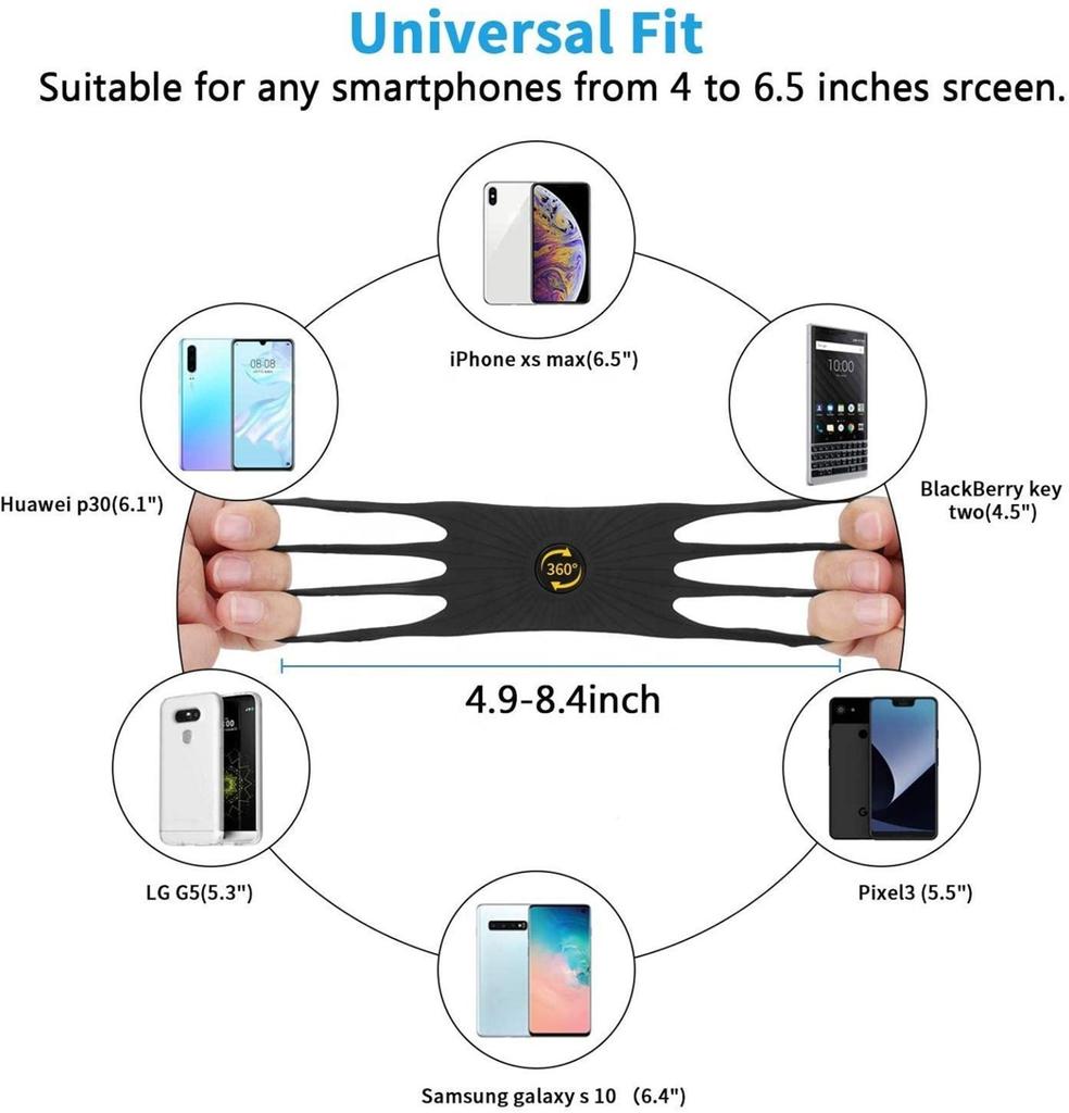 Bike Phone Mount, Universal Bike Cell Phone Holder, 360° Rotatable