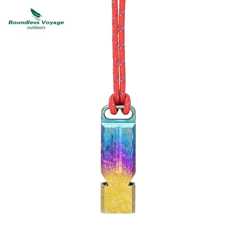 Titanium Dual-Port Survival Whistle Outdoor Emergency Hiking Camping Bird Training Waterproof Corrosion Resistant 120dB