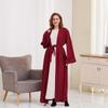 XG2060 Dubai Hot Style Solid Color Lace-Up Cardigan Robe