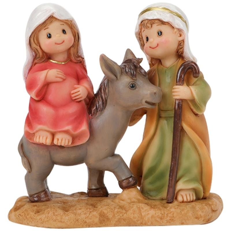 

Resins Catholic Holy Family Statue Christmas Home Decors,Renaissances Sculptures Tabletop Centerpieces for Living Room 1