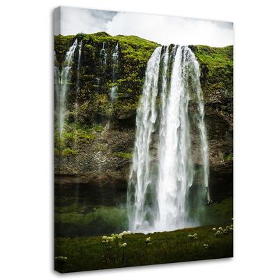 Leinwandbild, Wasserfall Berge Naturlandschaft