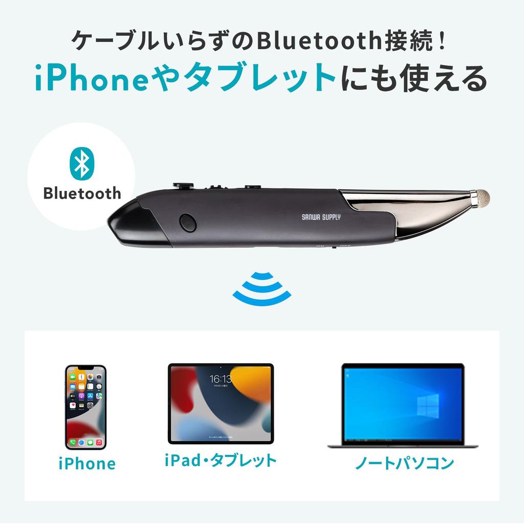 Sanwa Supply Bluetooth Pen Mouse (Rechargeable) MA-PBB317DS