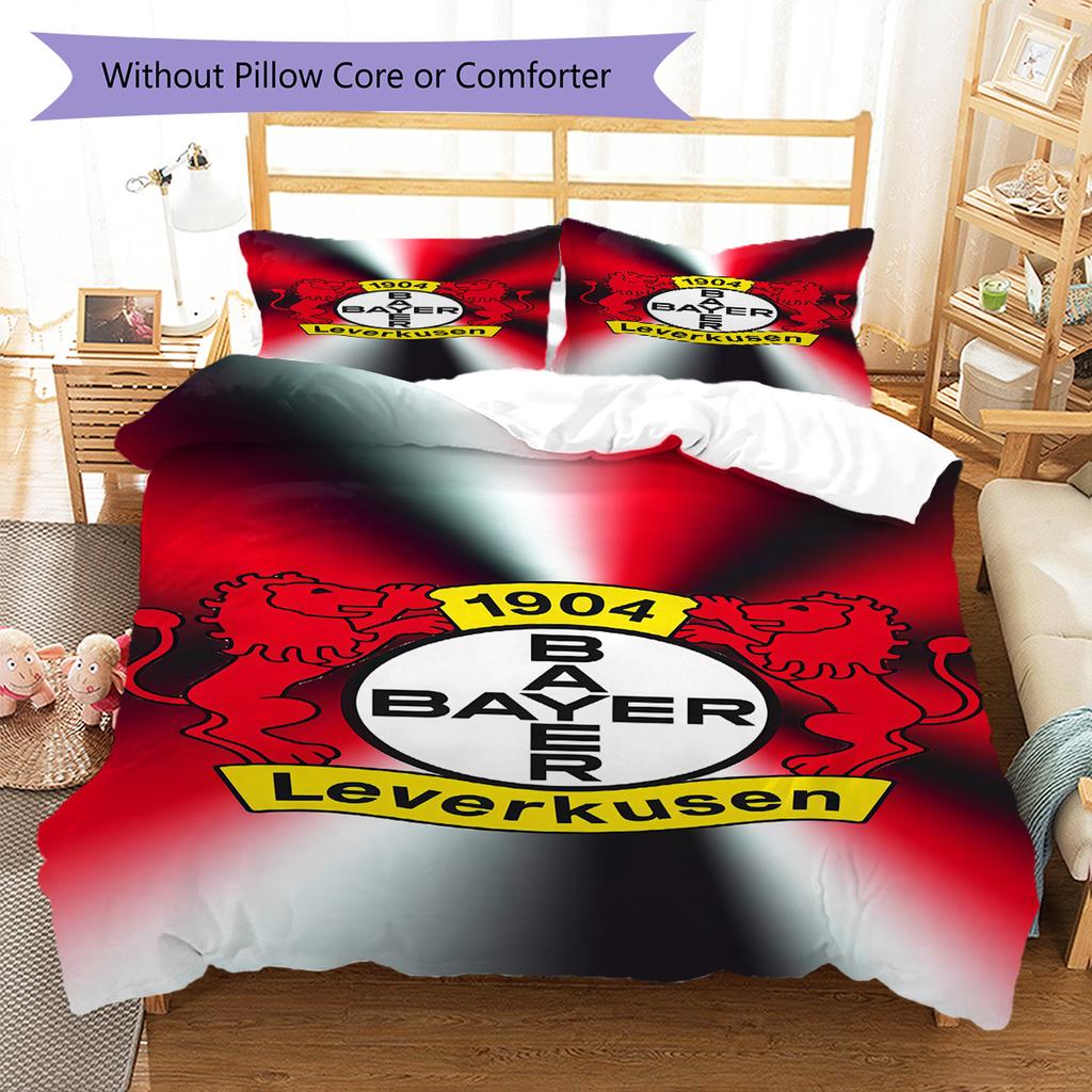 Leverkusen Logo Muster Bettwäsche Steppbett Set Bettbezug Kissenbezug Heimdekoration Geburtstagsgeschenk (1 Bettbezug + 2 Kissenbezüge, ohne Füllung)