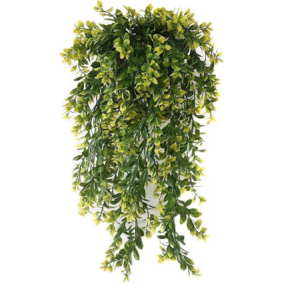 PASYOU Fake Leaves Plants for Christmas Decor, Gold Artificial Shrubs Grass Foliage Plastic Bulk Leaf Indoor Outdoor Home Garden Party Hotel Verandah