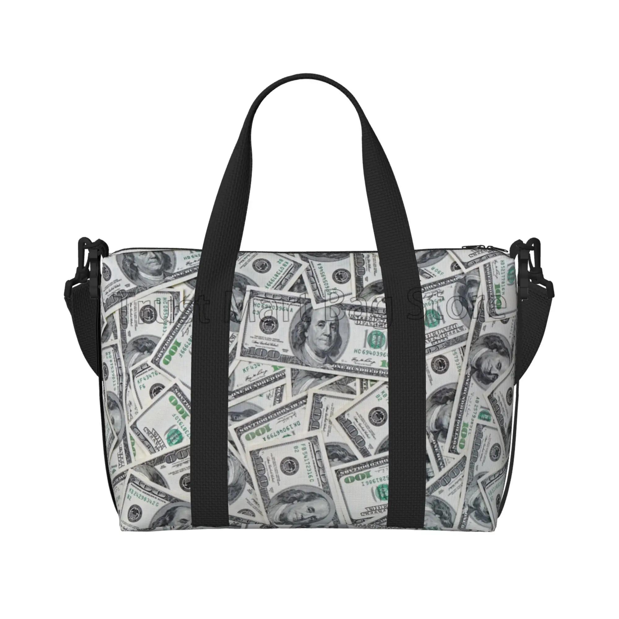 

Money Background 100 Dollar Bills Travel Duffel Bags Sports Gym Bag Luggage Overnight Bags for Men Women with Adjustable Strap