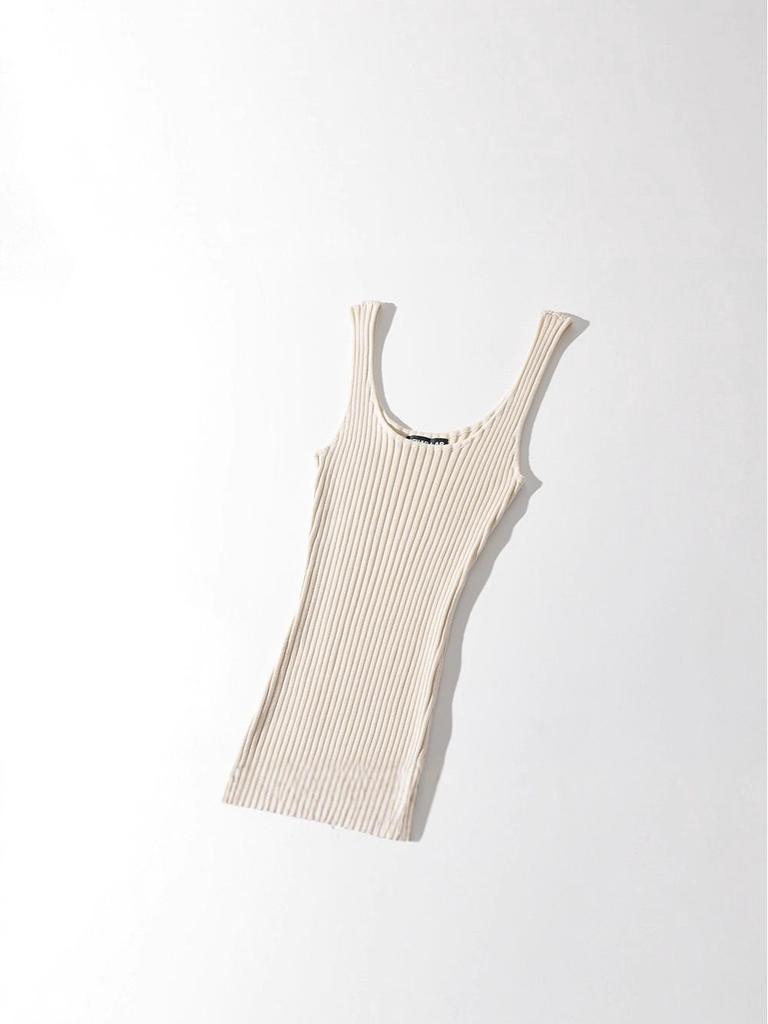 Women's Multi-Color Ribbed Knit Camisole Dress - Slimming, Stretchy, Close-Fitting, Simple Inner Wear