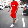 Nuovo Set Estivo Casual da Uomo a Maniche Corte 2024, Due Pezzi T-shirt+Pantaloncini Motivo Abbigliamento Streetwear da Uomo, taglie USA