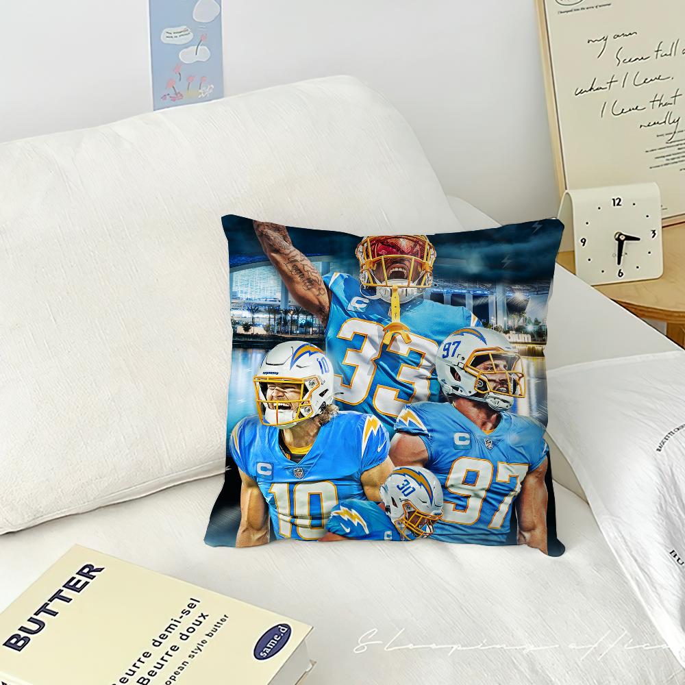 American Football Living Room Headboard Bedroom Office Cushion Cushion Sofa Nap Time Los A-Angeles C-Chargers Pillow Case