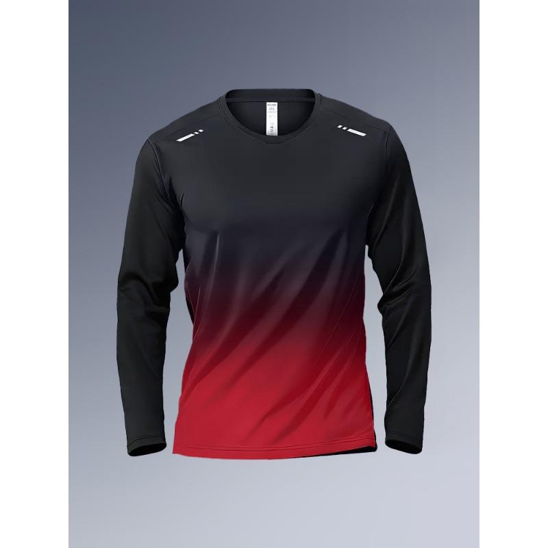 Men's Long Sleeves T-shirt Fitness Clothes Men's Spring Autumn Quick-Drying Clothes Training Sports T-Shirt Stretch Running Tops
