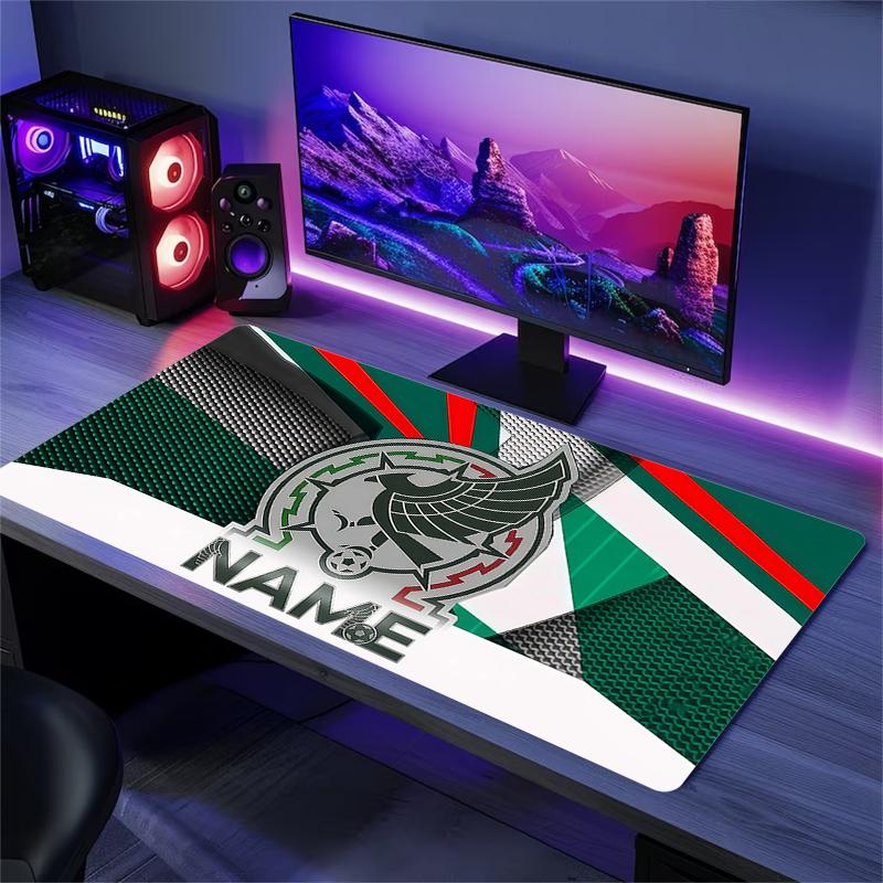 Custom Name,Mexico Mouse Pad, Large Gaming Desk Mat, Non-slip XXL Mousepad for Laptop & Tablet, Mini PC Playmat with Stitched Edges