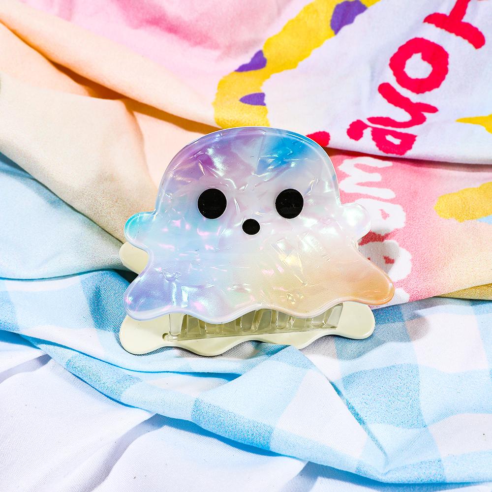 Halloween Colorful Ghost Hair Claw Cute Unique Hair Clip Practical Daily Hair Accessory for Decorating Hairstyles