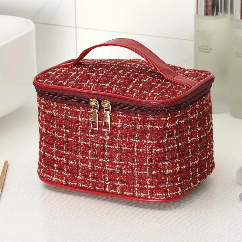 Waterproof Cosmetic Bag Large Capacity Smooth Double Zippers Soft Grip Handle Lightweight Toiletry Organizer for Trip