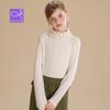 Girls' Ruffle Half-High Collar Long Sleeve T-Shirt