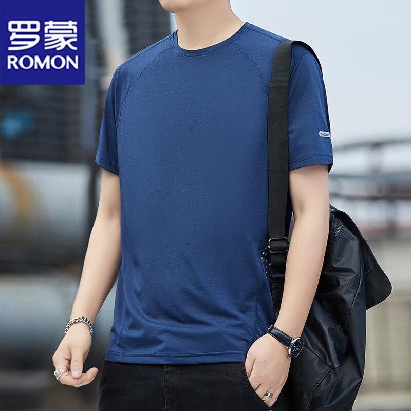 ROMON Men s Ice Feel Quick-Dry Round Neck T-Shirt 4XL