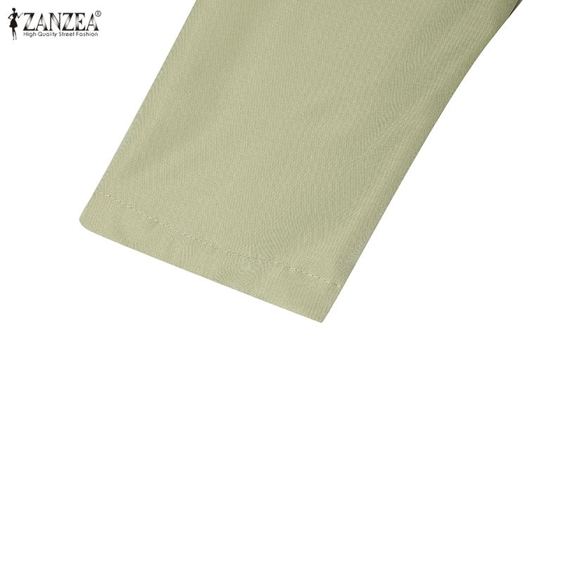 ZANZEA Rochie lungă cu mânecă lungă, lejeră, cu gât rotund, mozaic