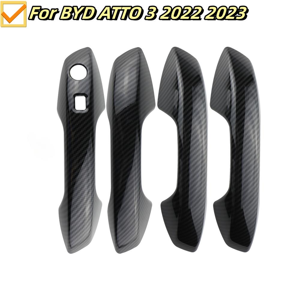 For BYD ATTO 3 2026 2026 2026 Atto3 Car Door Handle Cover with Smart Key Hole Catch Cap Trim Molding Accessories ABS Chrome
