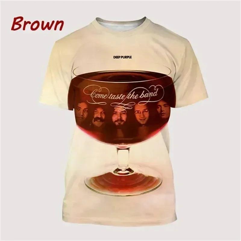Summer Men Clothing Deep Purple Band Hard Rock Music 3D Print T-shirt Fashion Casual Oversized T Shirt Harajuku Unisex Tops Tees
