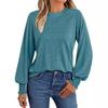2026 popular women's long-sleeve shirt with pleated round neck, autumn top, fashionable women's clothing