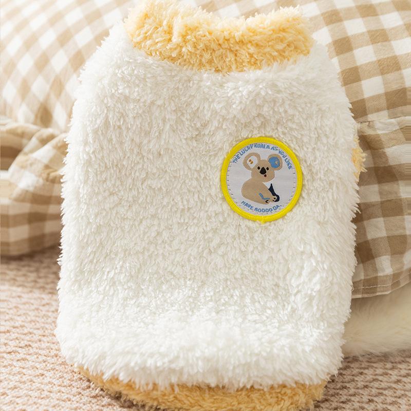 New Autumn and Winter Cat Warm Fleece Simple Koala Bear Sticker Two-legged Pet Clothes