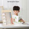 Portable Chores Chart for Kids with Double Sided Chore Cards and Marker Wood Chores Chart Children Daily Checklist Board