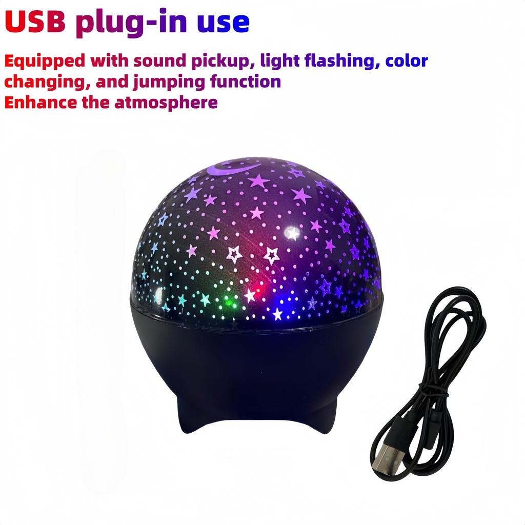 1 Pc Temu explosion starry sky dream projection light star moon atmosphere light northern lights water ripple star spin little magic ball