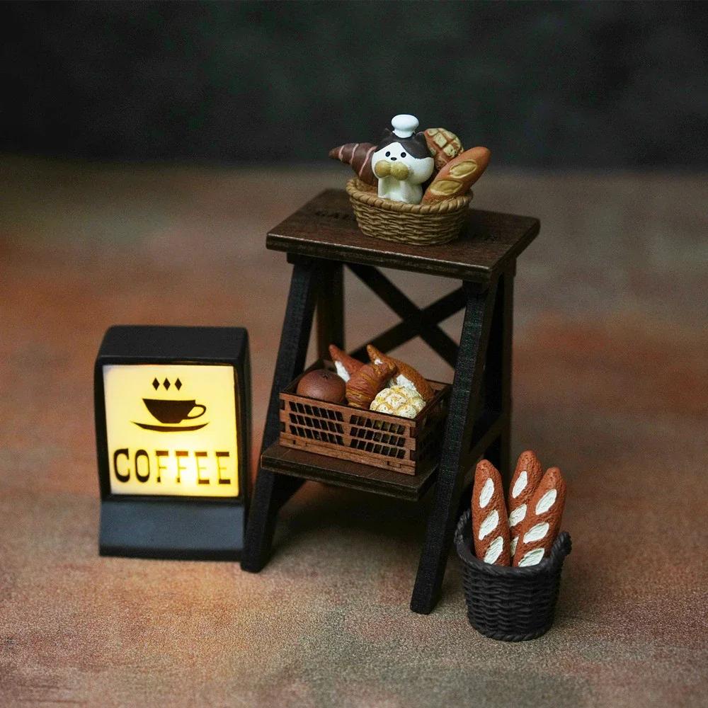 Magnetic Fridge Stickers Mini Model Coffee Shop Convenience Store Light Signs Cute Decorative Ornaments Bar Luminous Light Boxes