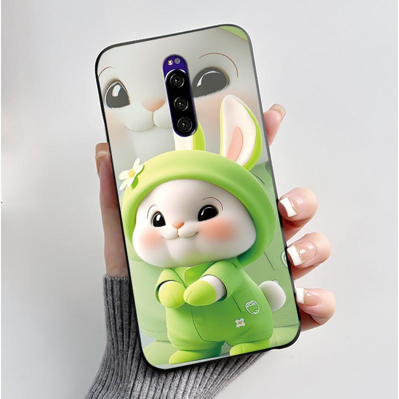 For Sony Xperia 1 Casing Luxury Cute Love Rabbit Funny Black TPU Soft Silicone Protective Back Cover For Sony Xperia1 Phone Case