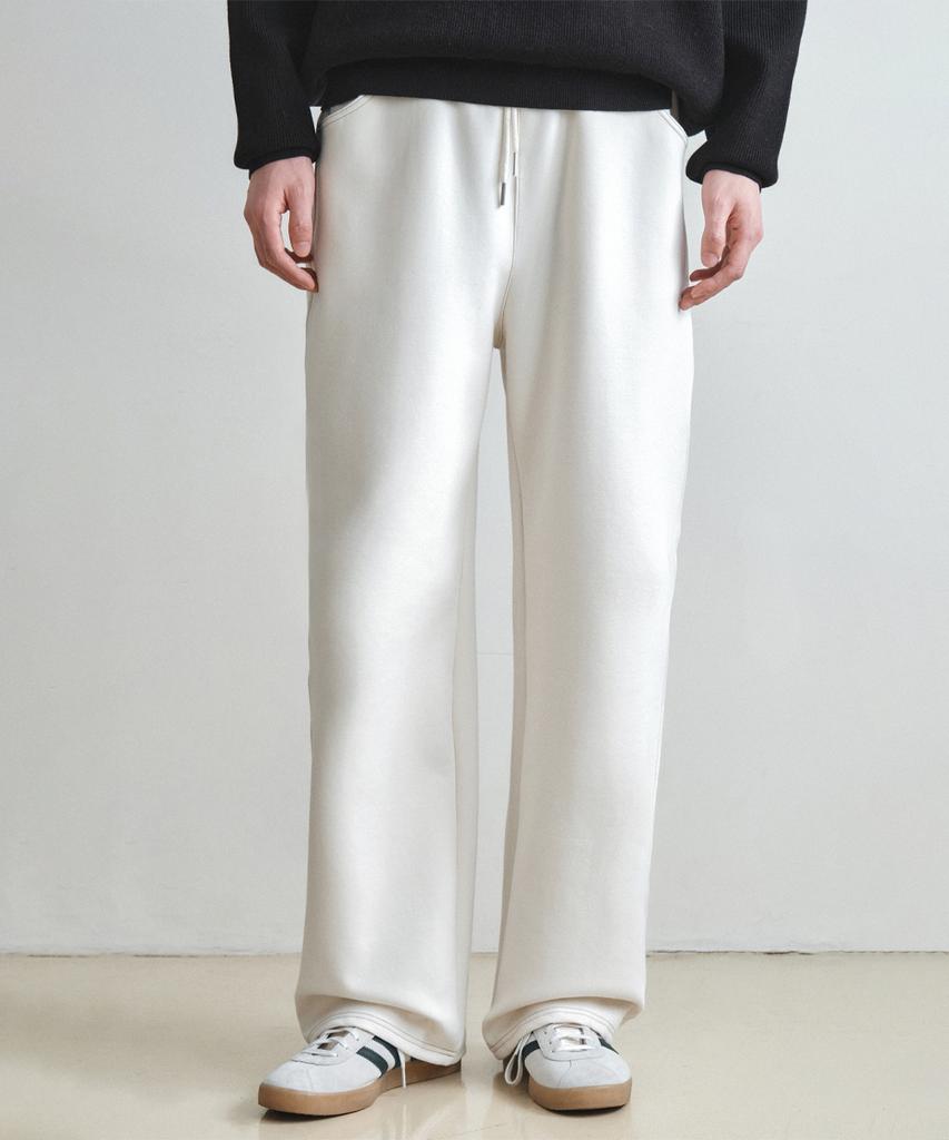 Wednesday Oasis Line Stitch Wide Sweatpants_Cream(W26Pt04)