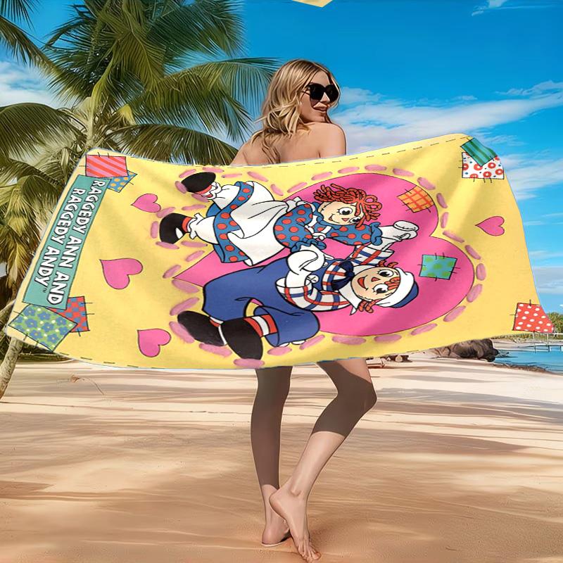 Raggedy Ann And Andy Adventure Beach Towel, Quick-drying, Easy to Care for, Suitable for Both Fitness and Beach Vacations,Sports Essential