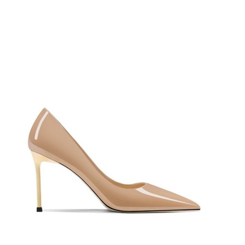 Fashion Temperament Stiletto Single Shoes Autumn New Pointed Toe Patent Leather Slip Non-slip High Heels