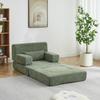2-in-1 Sleeper Sofa, Modular Chenille Sofa, Foldable Guest Bed with Iron Frame, Adjustable Single Sofa for Living Room, Bedroom, Office