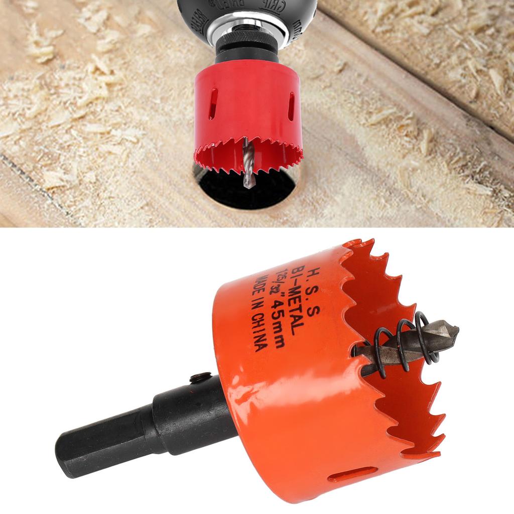 Hole Saw Drill Bit Sharply Teeth Easy Chip Removal High Hardness HSS Hole Cutter with Arbor for Wood Metal