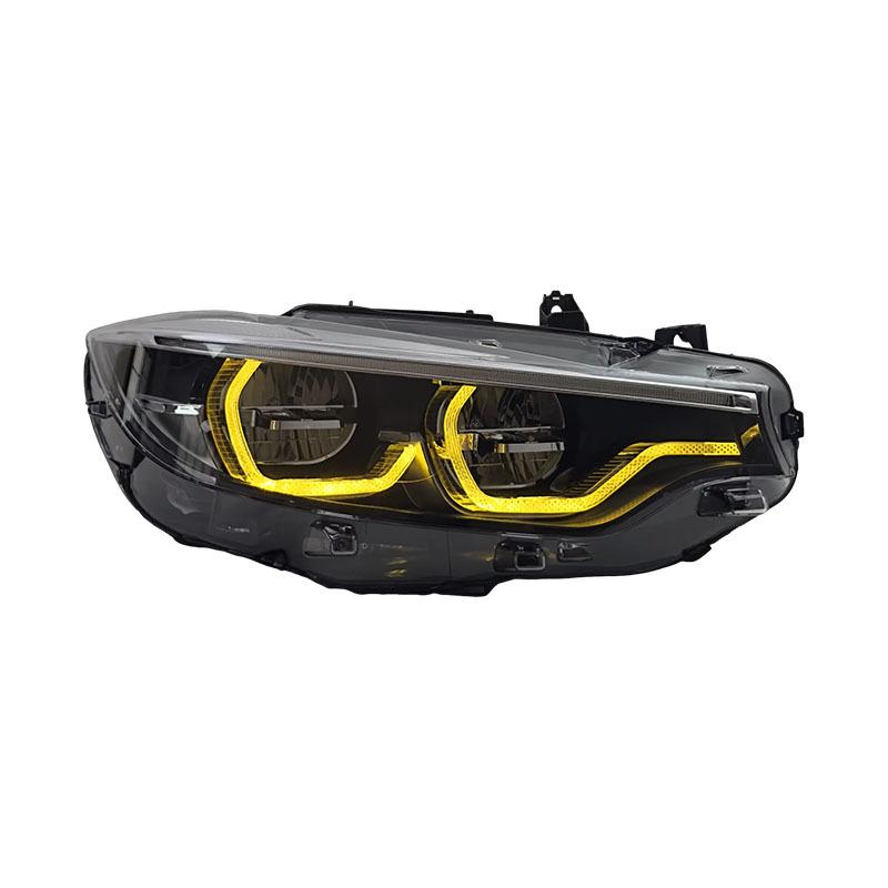 BMW 4 Series (2013-2020) F32 Headlight Assembly with M4 Style LED Turn Signals & Golden DRL