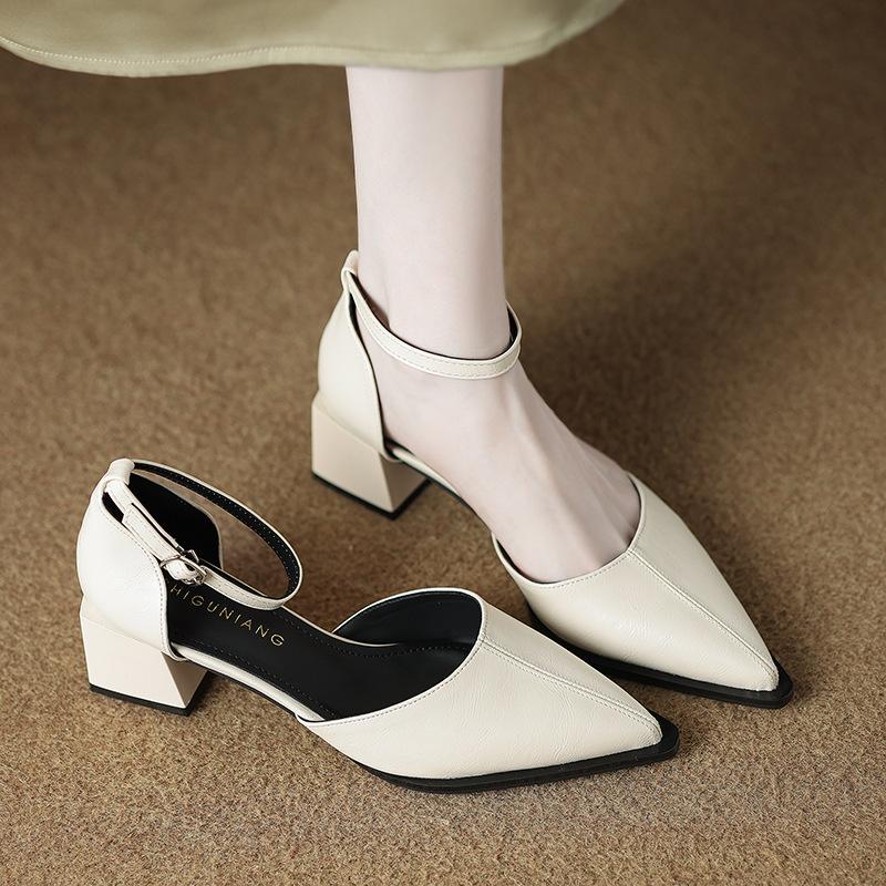 8716-1 pointed high heels women's 2025 spring and summer new temperament word with hollow bag head sandals