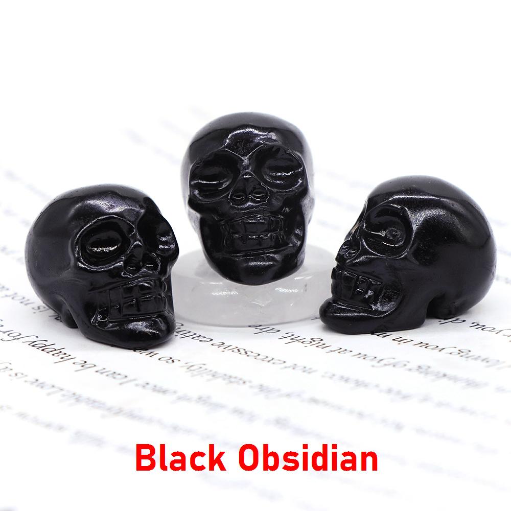 Natural Crystal Skull Ghost Head Statue Rose Quartz Stone Reiki Collectible Diy Gem Carved Spiritual Wicca Home Decor Gift 30Mm