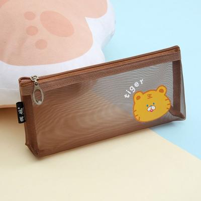 Cute Mesh Pencil Case Creative Cartoon Stationery Storage Bag Large-Capacity Breathable Cosmetic Storage Bag Girl