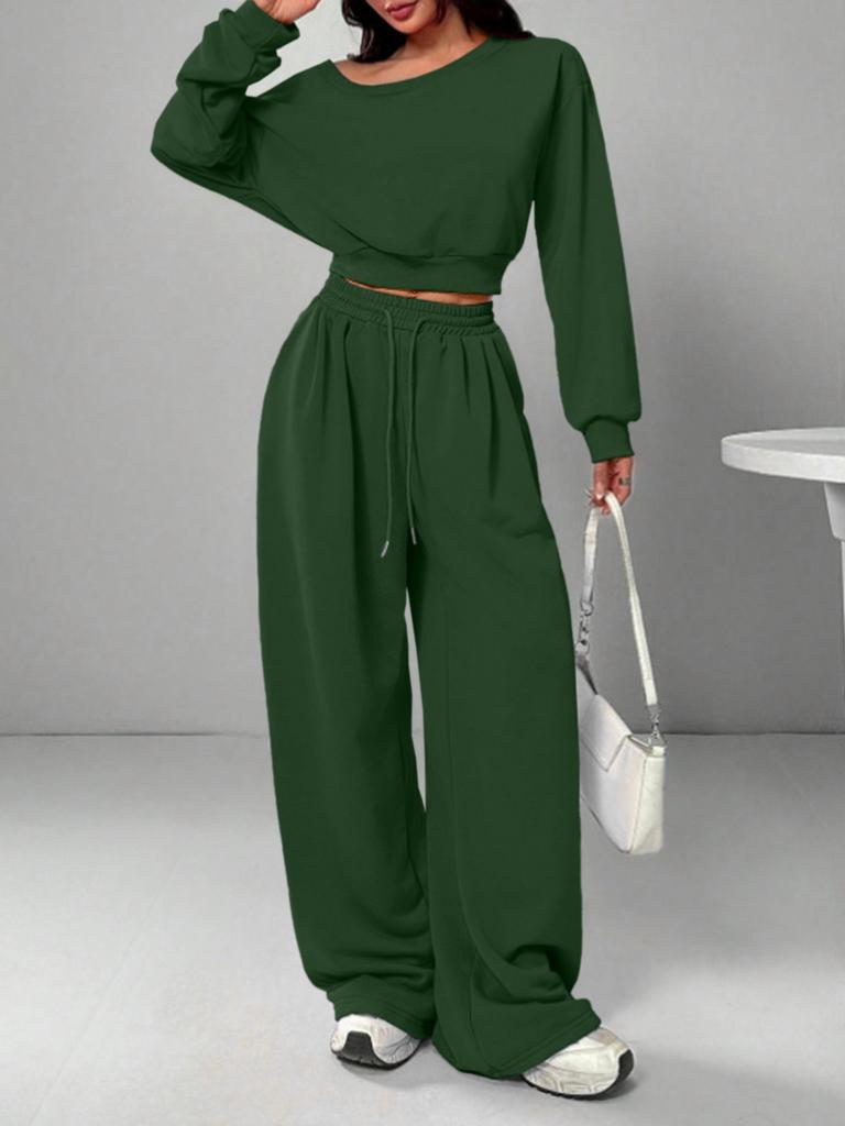 [Spot] 2025 new product explosion European and American casual suit solid color sweater women's one-word collar off the shoulder loose knitting