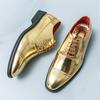 New Fashion Glossy Black Gold Patent Leather Lace Up Dress Brogues Shoes For Men's Designer Wedding Oxfords Zapatos Hombre