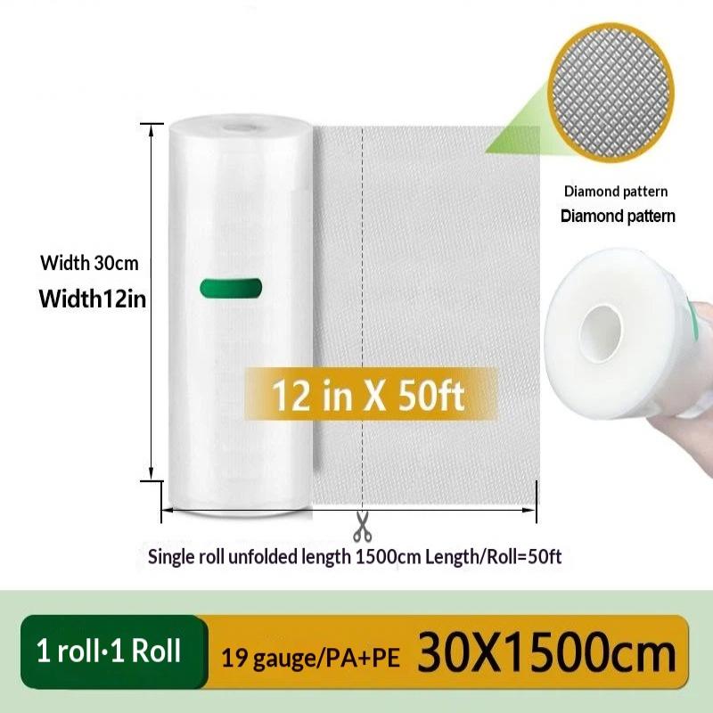 Bpa Free Vacuum Sealer Rolls Food Grade Universal Compatible For Kitchen Food Storage Meal Prep Sous Vide