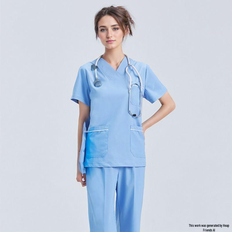 Ledinio šilko antistatinis šveitimo kostiumas odontologams ir gyvūnų gydytojams