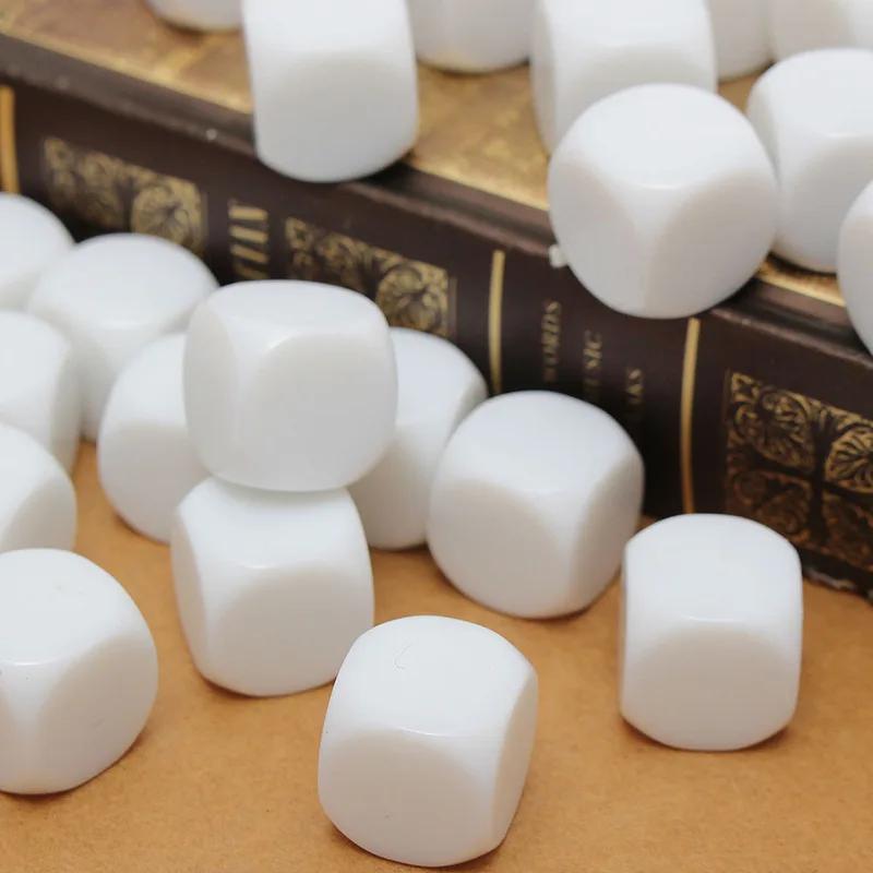 10 stuks 10 mm 12 mm 14 mm 16 mm 18 mm 20 mm 25 mm 30 mm Blanco D6 Acryl Witte Dobbelstenen Met Ronde Hoek Voor Doe-het-zelf Schrijven Schilderen Graffiti