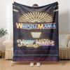 Wrestlemania Personalized Name Blanket Lightweight Customizable Blanket Ultra-Soft Versatile for Livingroom Bedding Couch Office Chair