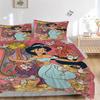 3pcs Princess Jasmine Quilt Set - Soft and Comfortable Bedroom, Guest Room and Dorm Decor Bedding Set 1 Quilt Cover + 2 Pillowcases.Q085